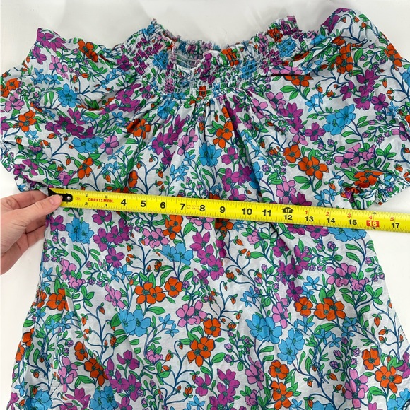 Roller Rabbit Floral Smocked Neck Puff Sleeve Blouse Multi Color Spring Top - Picture 8 of 8